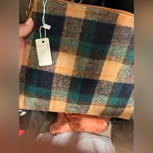 Flannel plaid crossbody purse